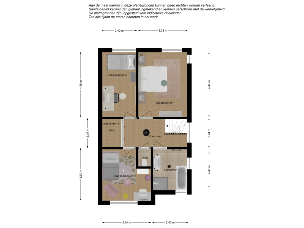 Bekijk plattegrond van 1e verdieping 3D van P.C. Hooftstraat 17