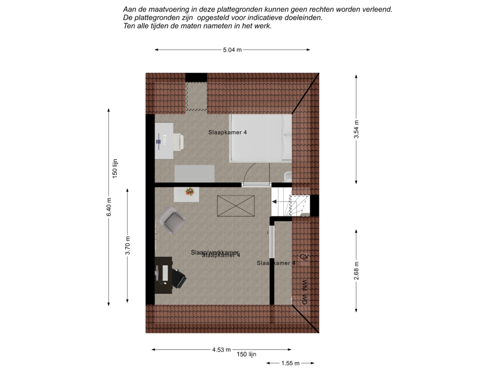 Bekijk plattegrond van 2e verdieping 3D van P.C. Hooftstraat 17