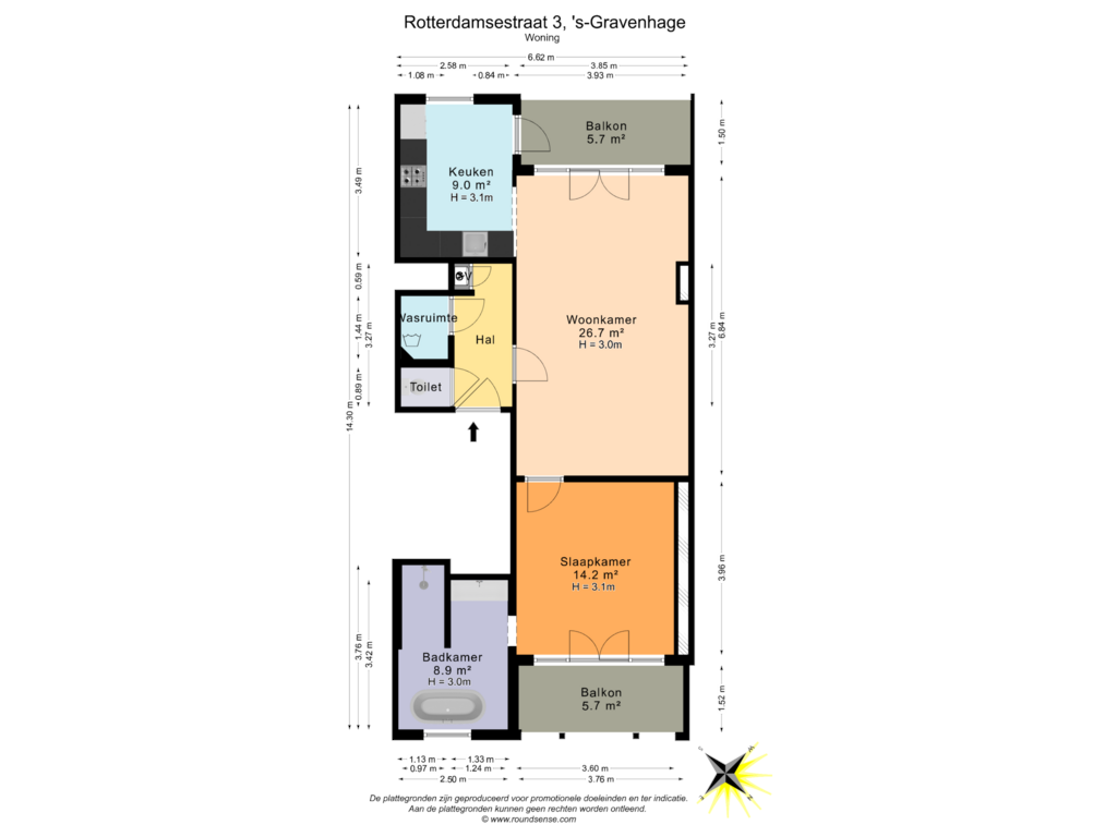 Bekijk plattegrond van Woning van Rotterdamsestraat 3