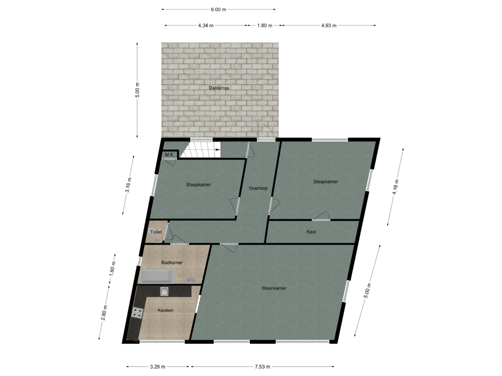 View floorplan of First floor of Kerkstraat 133-A