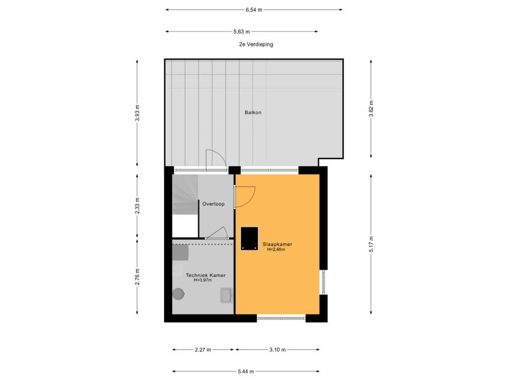 Bekijk plattegrond van 2e Verdieping van Zegge 19