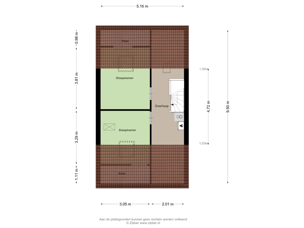 Bekijk plattegrond van Tweede verdieping van Leemkuilenpad 12