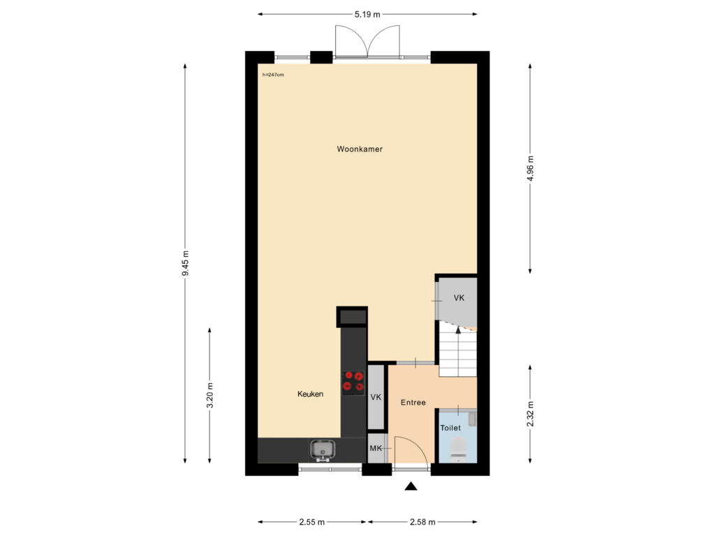 View floorplan of Begane Grond of Meloengeel 7