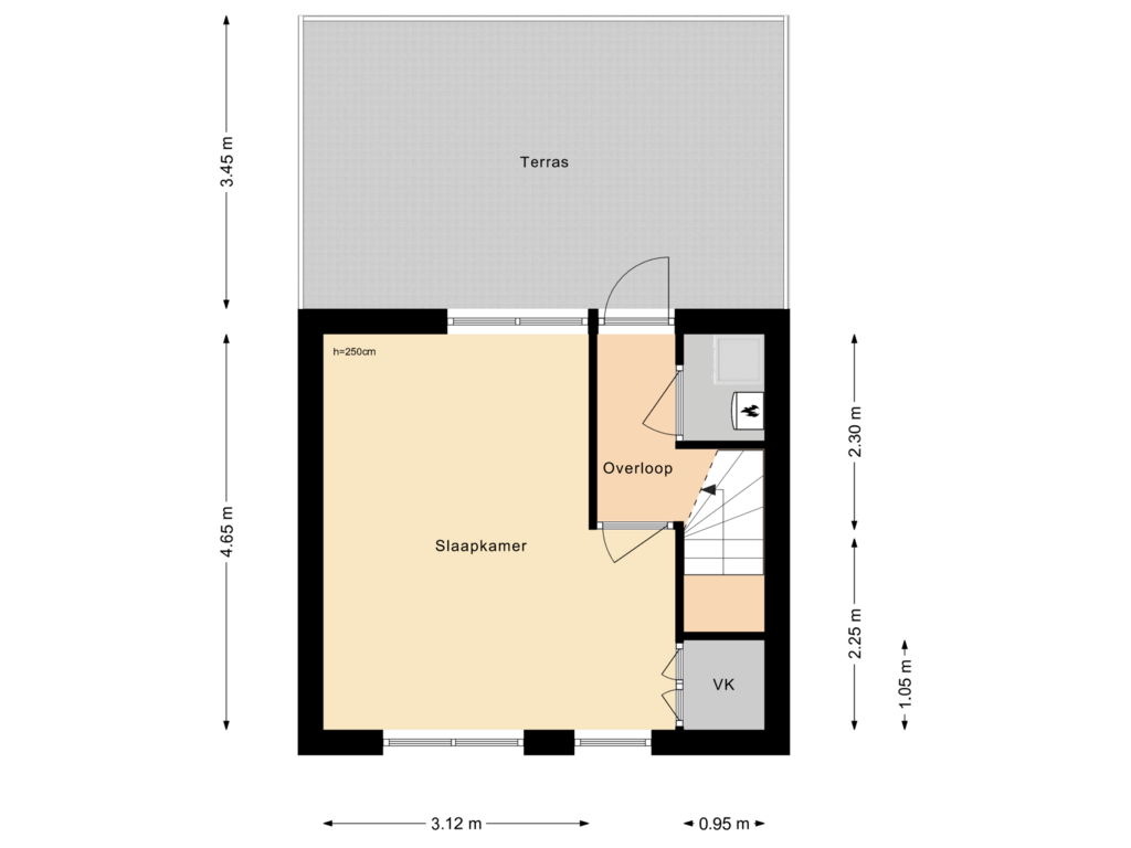 View floorplan of 2e Verdieping of Meloengeel 7