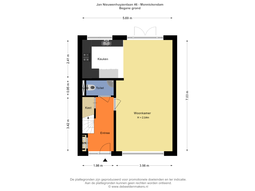 Bekijk plattegrond van Begane grond van Jan Nieuwenhuyzenlaan 46