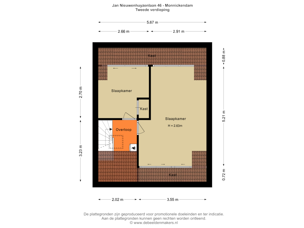 Bekijk plattegrond van Tweede verdieping van Jan Nieuwenhuyzenlaan 46