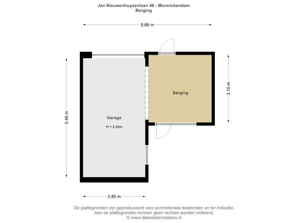 Bekijk plattegrond van Berging van Jan Nieuwenhuyzenlaan 46