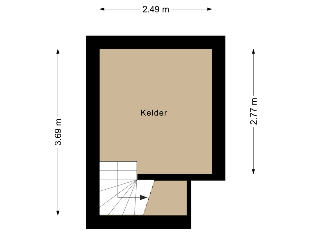 Bekijk plattegrond van Kelder van Agricolastraat 32