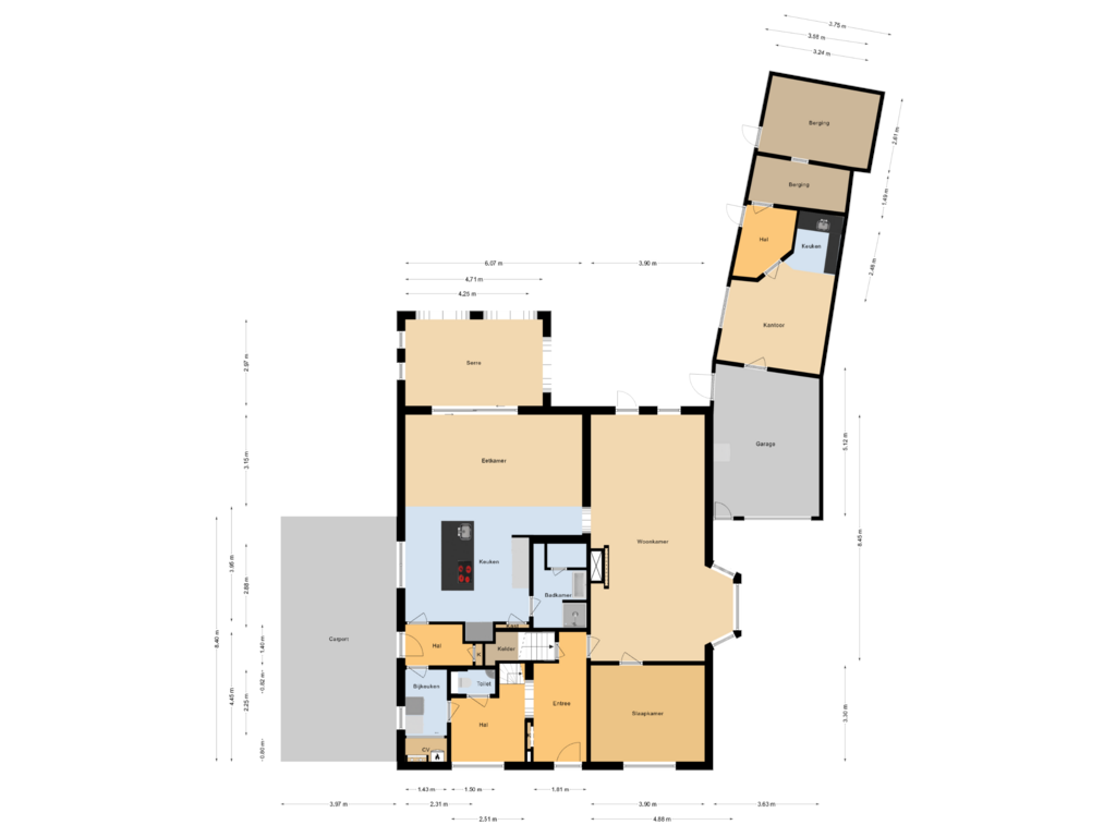 Bekijk plattegrond van Begane grond van Agricolastraat 32