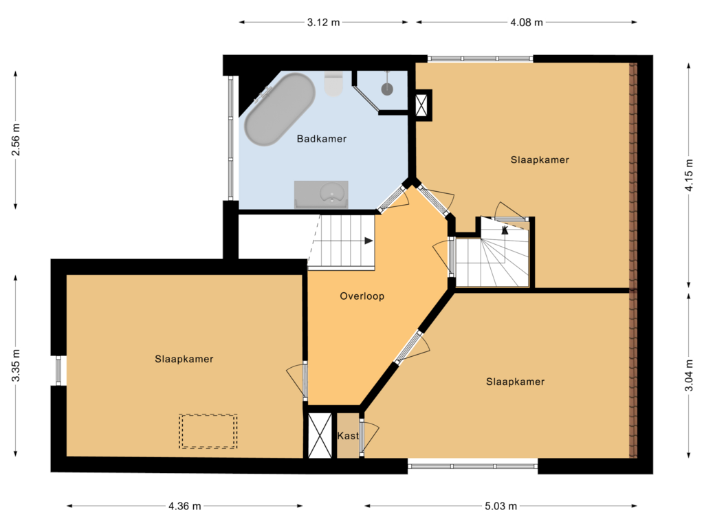 Bekijk plattegrond van Eerste verdieping van Agricolastraat 32