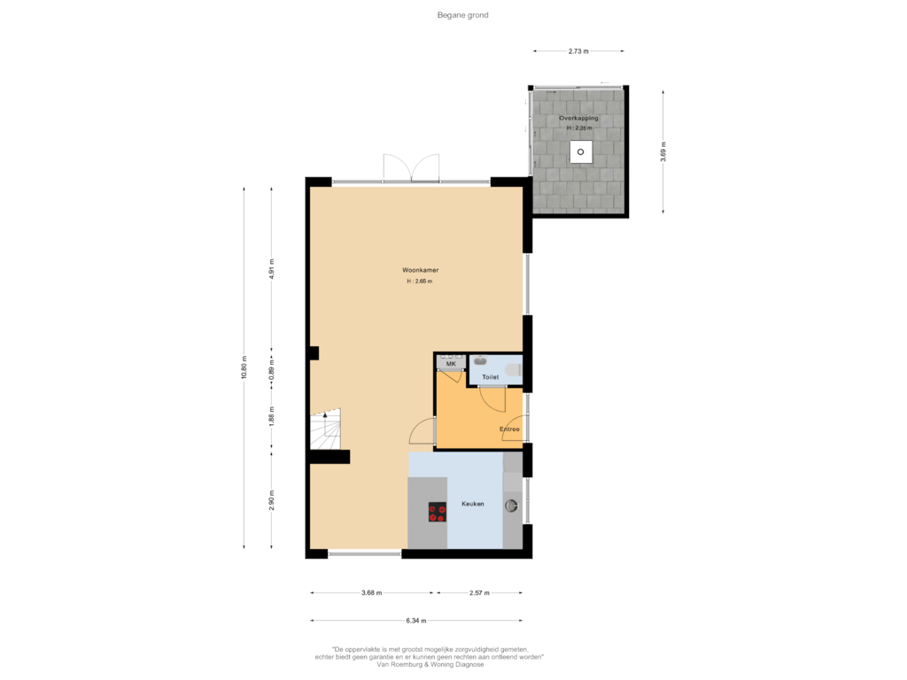 Bekijk plattegrond van Begane grond van Staverden 13