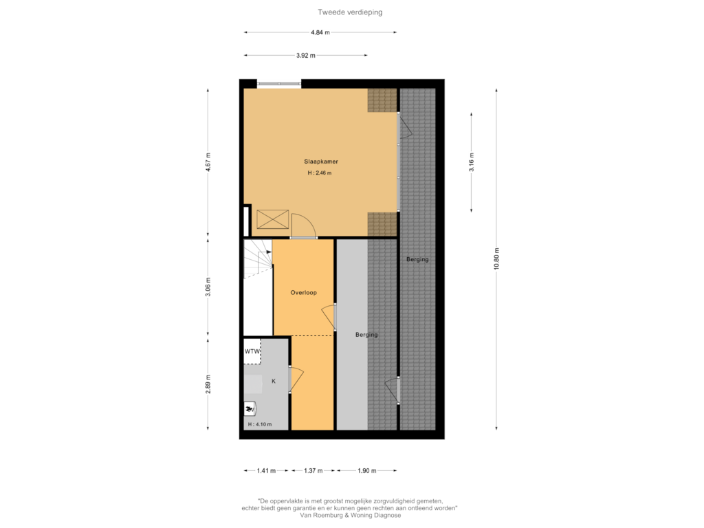 Bekijk plattegrond van Tweede verdieping van Staverden 13