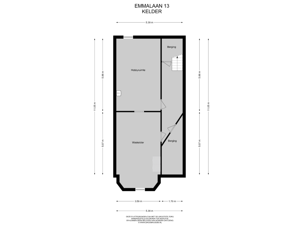 Bekijk plattegrond van Kelder van Emmalaan 13