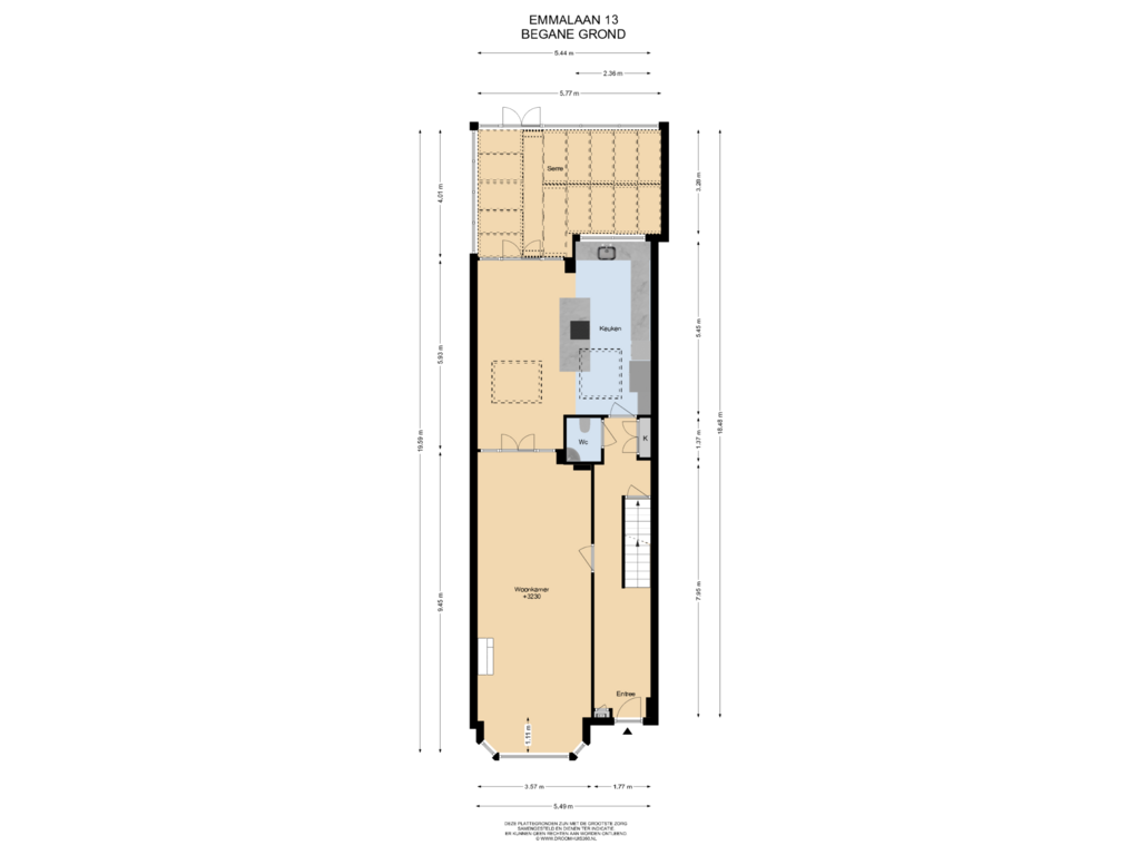 Bekijk plattegrond van Begane Grond van Emmalaan 13