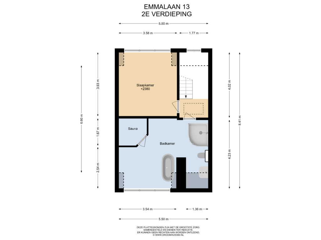 View floorplan of 2E Verdieping of Emmalaan 13