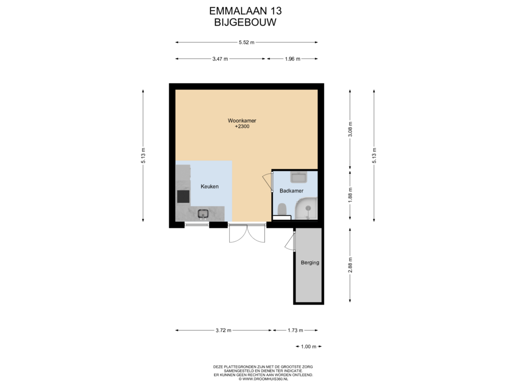 View floorplan of Bijgebouw of Emmalaan 13