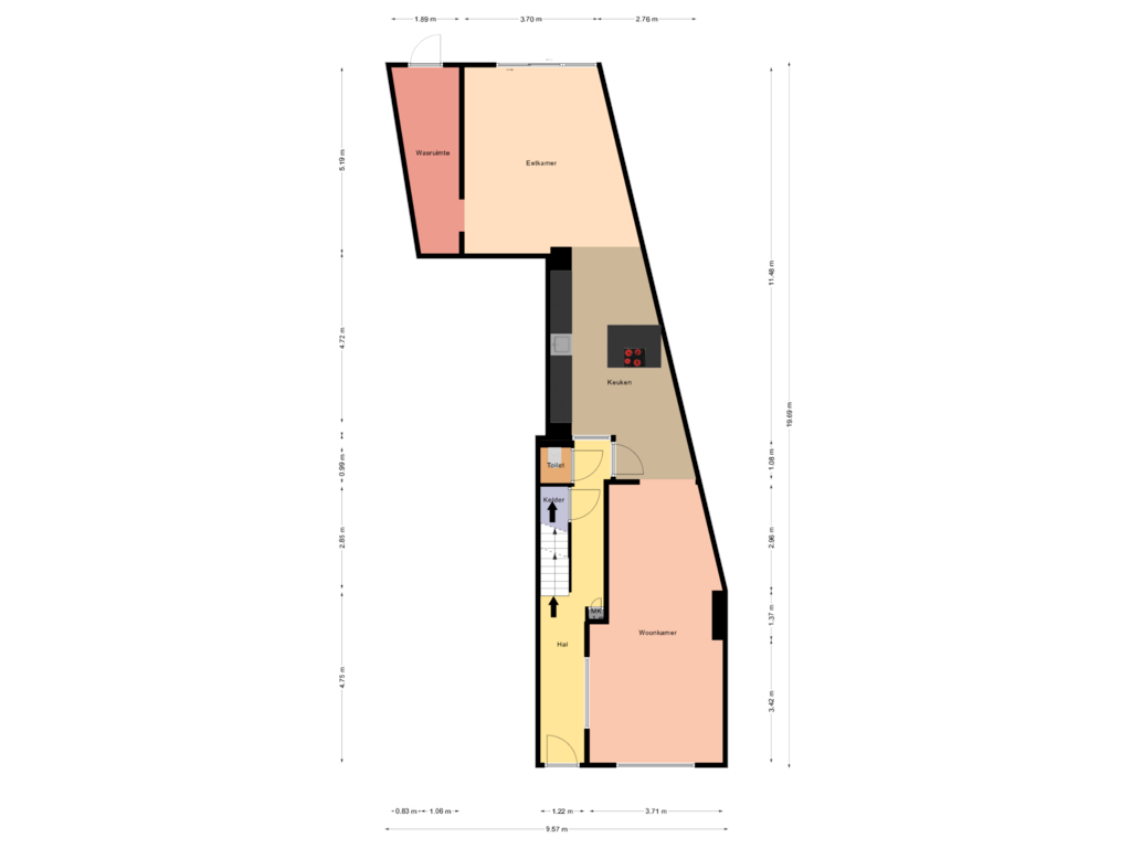 Bekijk plattegrond van Begane grond van Spoorstraat 28