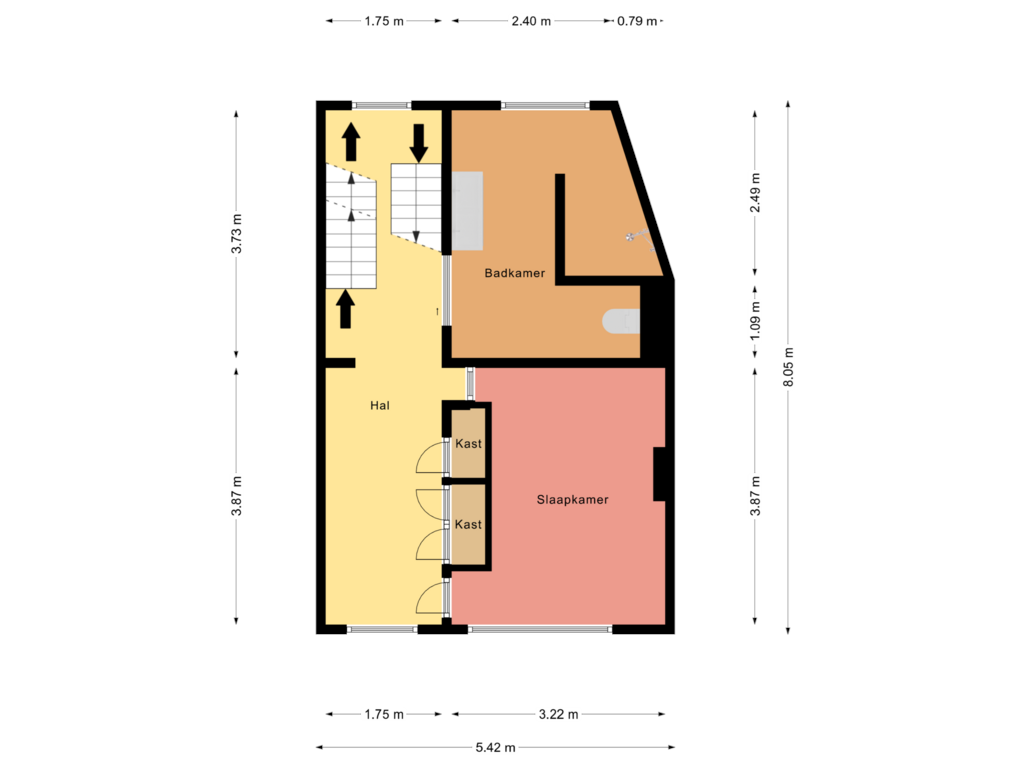 Bekijk plattegrond van Eerste verdieping van Spoorstraat 28