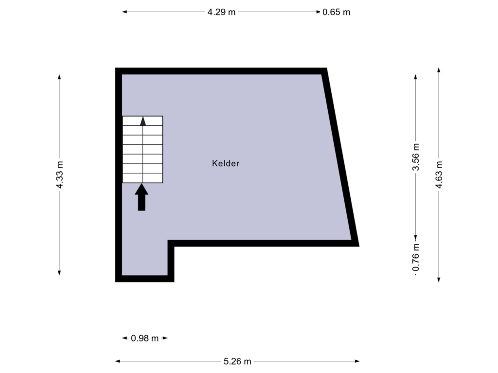 Bekijk plattegrond van Kelder van Spoorstraat 28