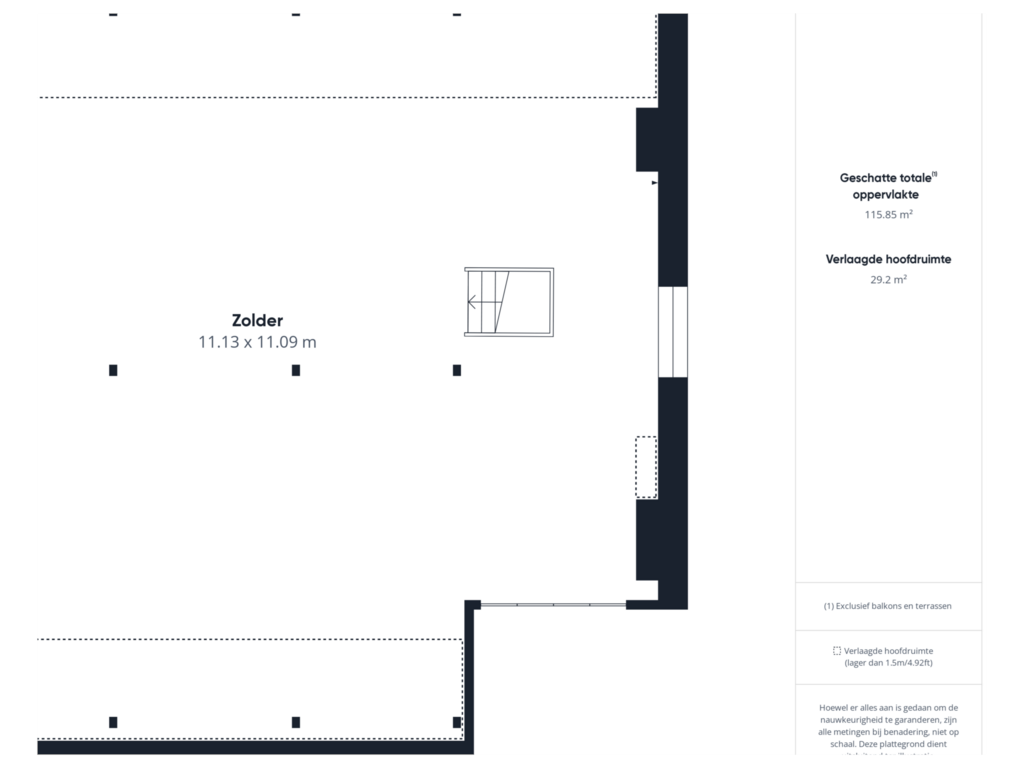 View floorplan of Zolder of Markt 5