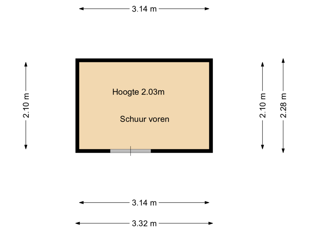 View floorplan of Schuur voren of Buitenhove 117