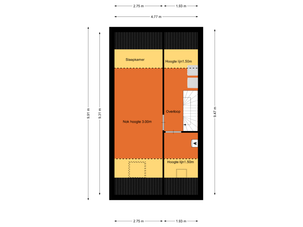 View floorplan of Zolder of Buitenhove 117