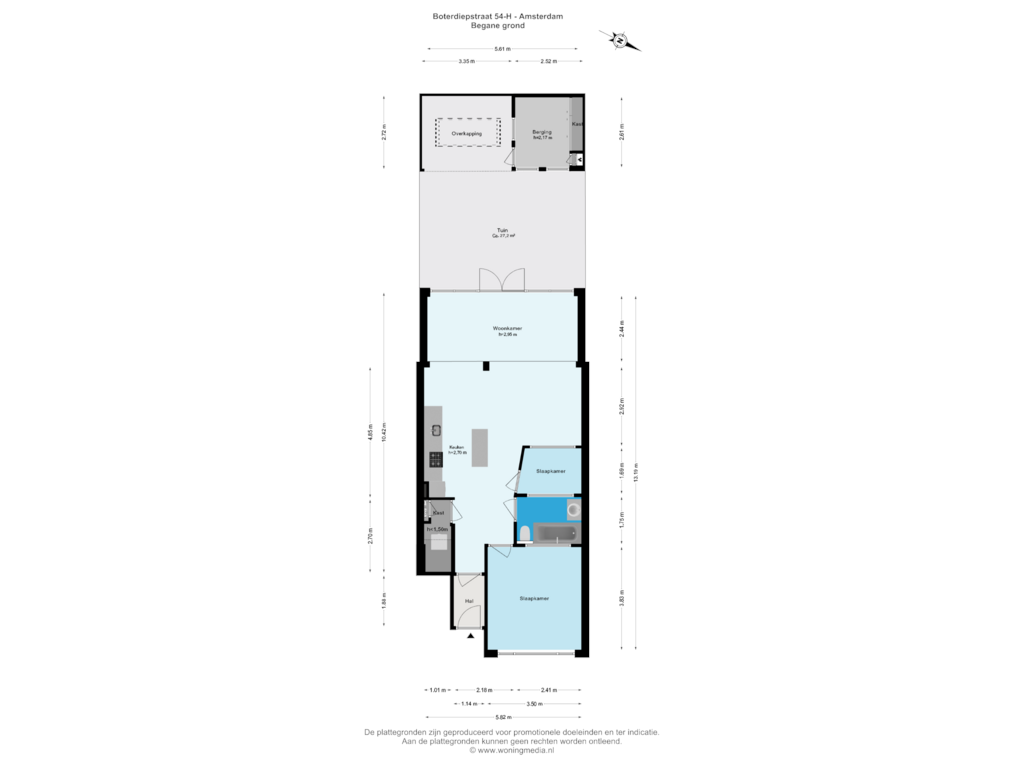 Bekijk plattegrond van Begane grond van Boterdiepstraat 54-H