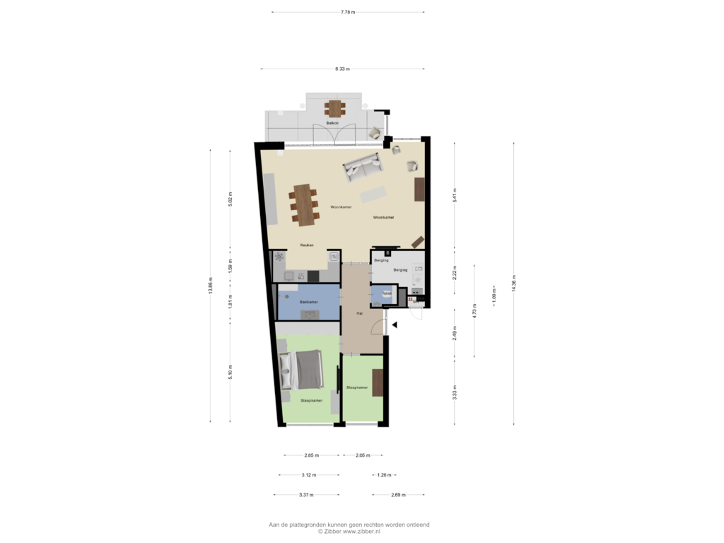 Bekijk plattegrond van Appartement van Stationstraat 278-B