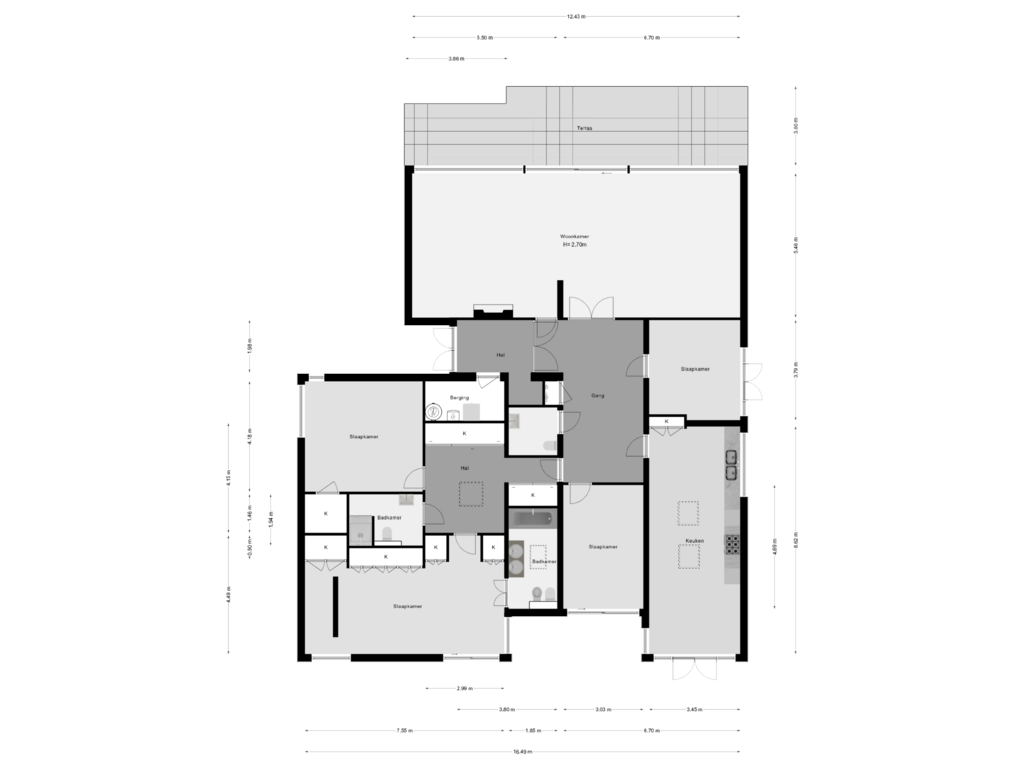 Bekijk plattegrond van Begane Grond van Mozartlaan 145