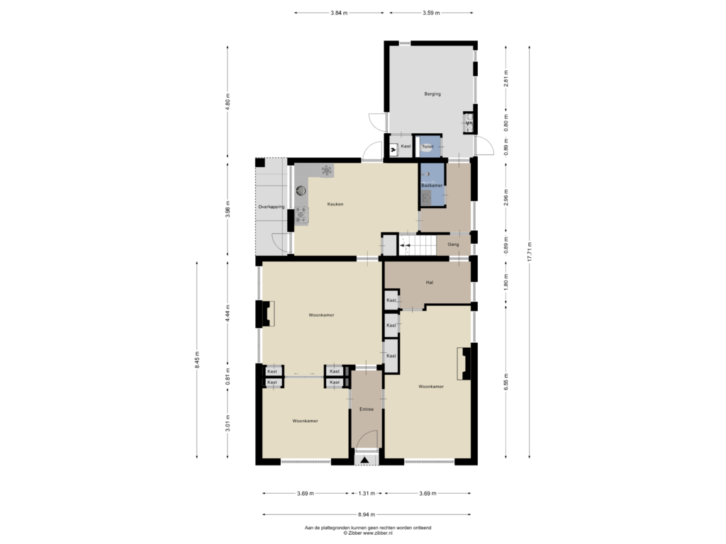 View floorplan of Begane Grond of Van Haestrechtstraat 6