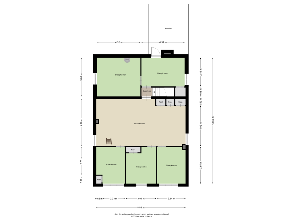 View floorplan of Eerste Verdieping of Van Haestrechtstraat 6