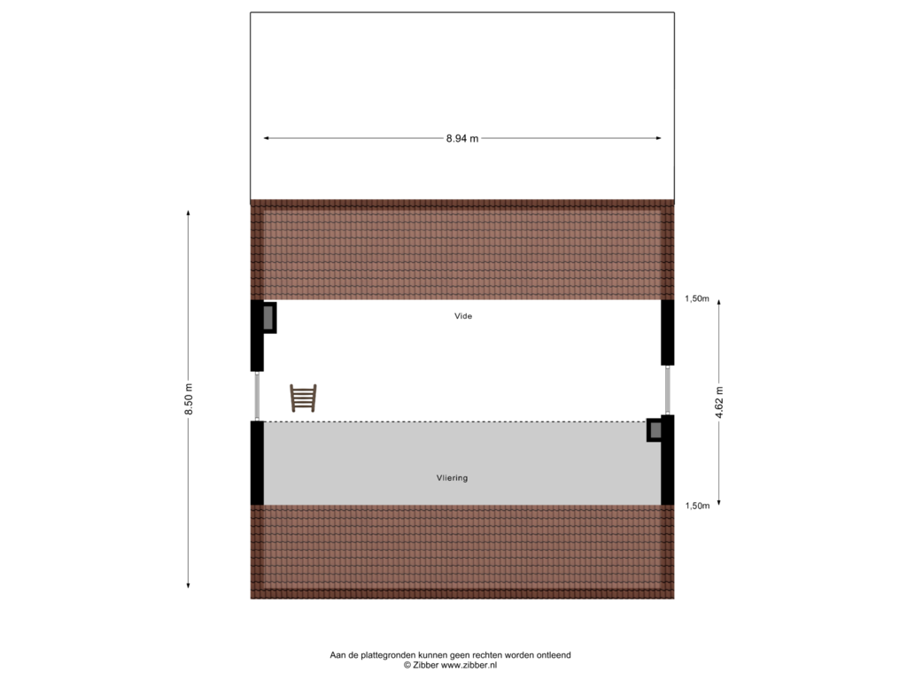 View floorplan of Zolder of Van Haestrechtstraat 6