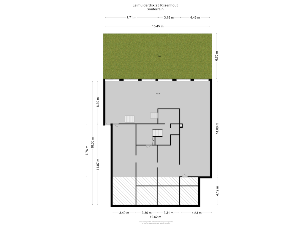 Bekijk plattegrond van Souterrain van Leimuiderdijk 25