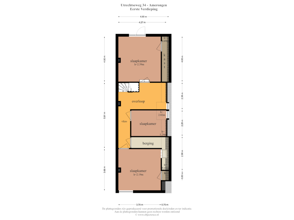 View floorplan of Eerste Verdieping of Utrechtsestraatweg 34