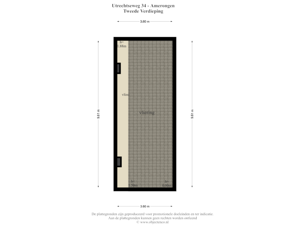 View floorplan of Tweede Verdieping of Utrechtsestraatweg 34