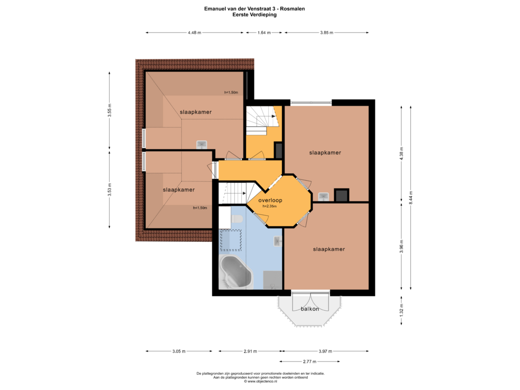 View floorplan of Eerste Verdieping of Emanuel van der Venstraat 3