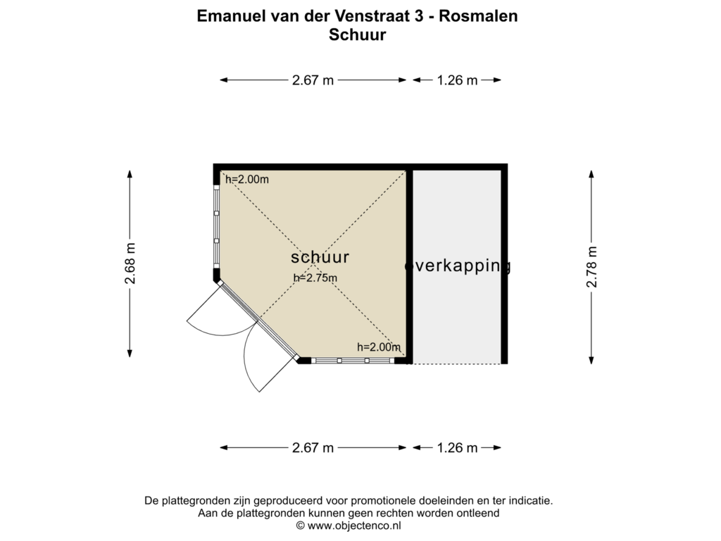 View floorplan of Schuur of Emanuel van der Venstraat 3