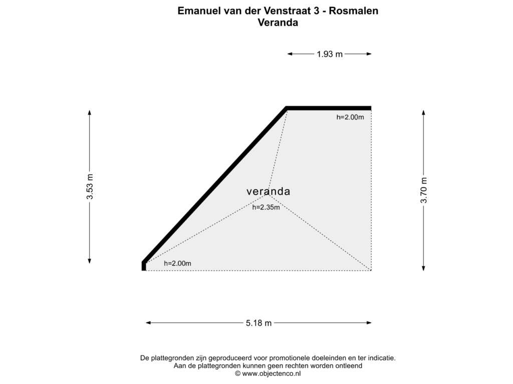 View floorplan of Veranda of Emanuel van der Venstraat 3