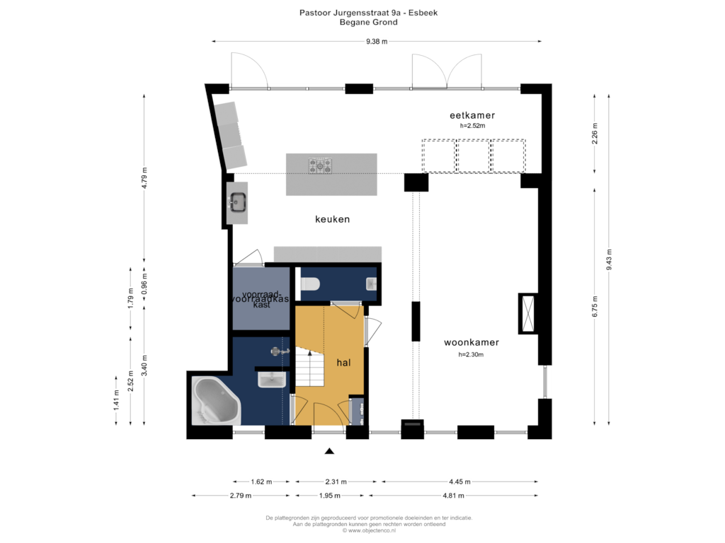 Bekijk plattegrond van BEGANE GROND van Pastoor Jurgensstraat 9-A