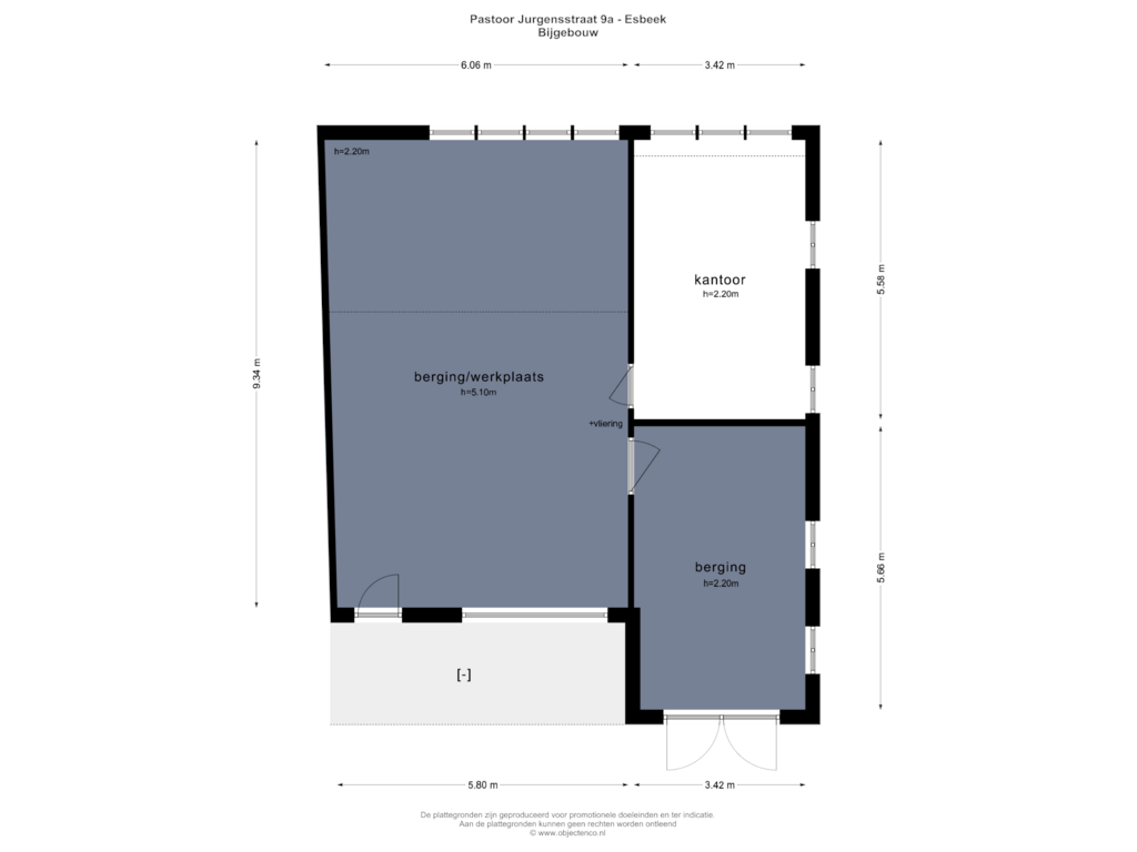 Bekijk plattegrond van BIJGEBOUW van Pastoor Jurgensstraat 9-A