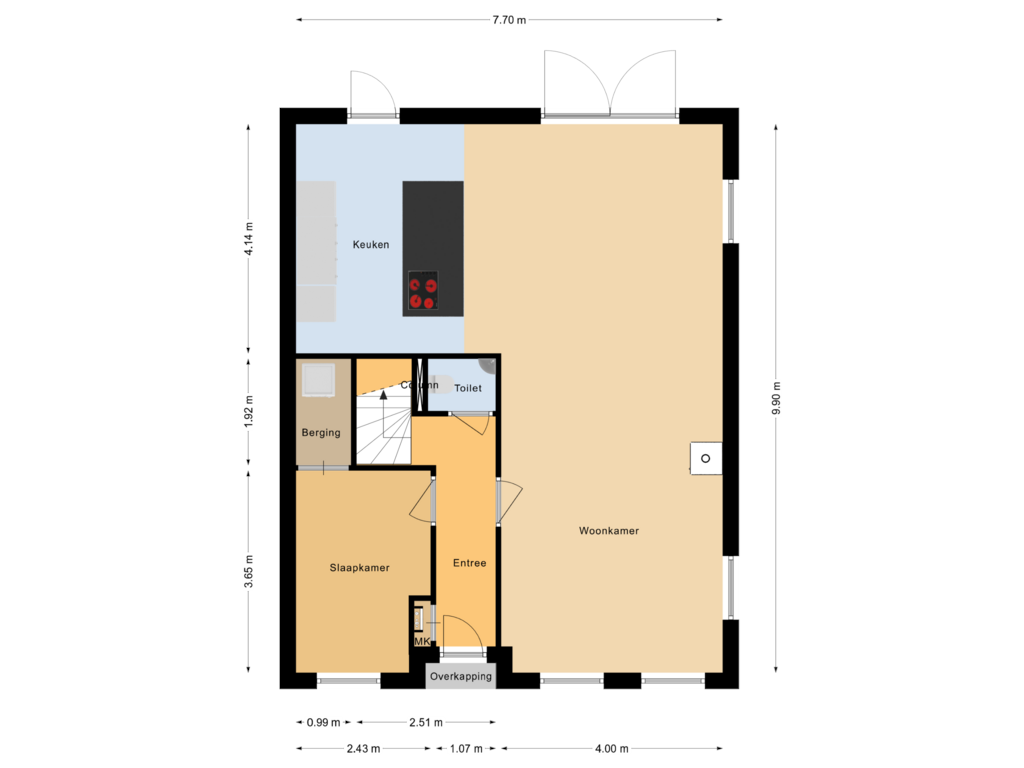 Bekijk plattegrond van Begane grond van Dorpstraat 22