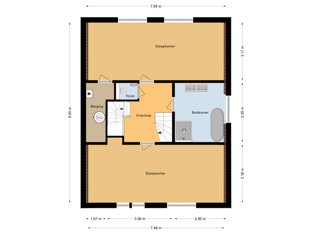 Bekijk plattegrond van Eerste verdieping van Dorpstraat 22