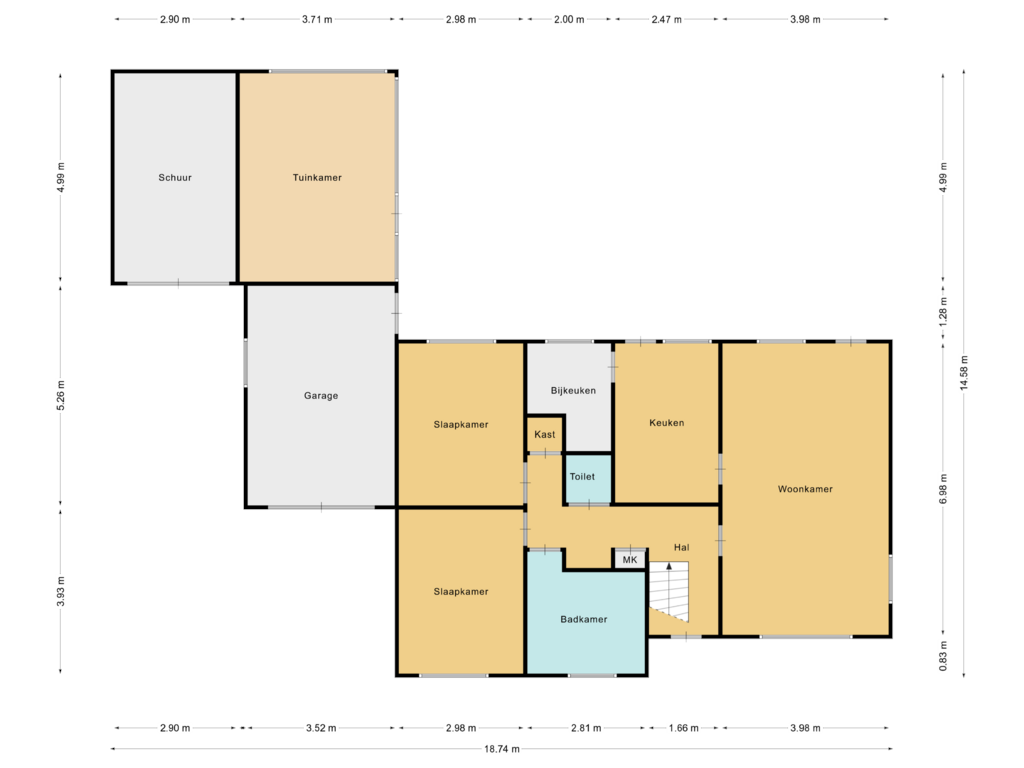 Bekijk plattegrond van First floor van Dwarsweg 1