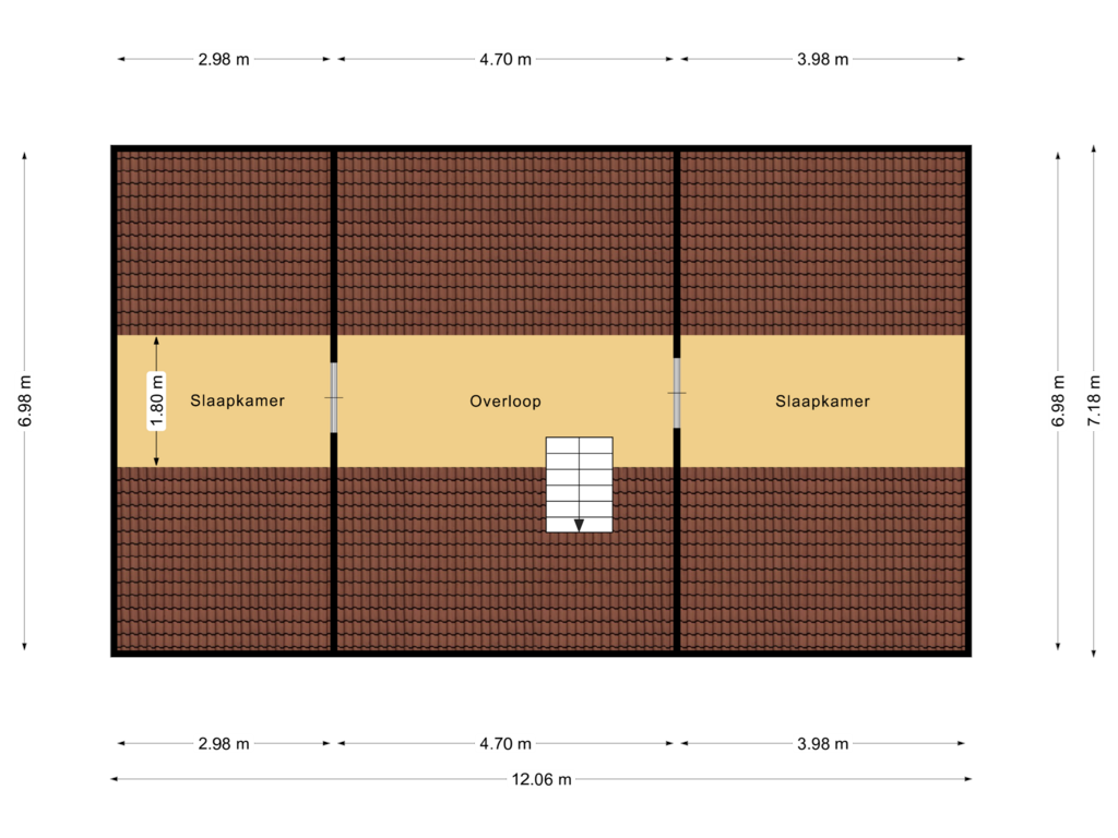 Bekijk plattegrond van Floor 1 van Dwarsweg 1