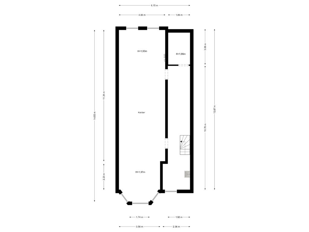 View floorplan of Kelder of Heemraadssingel 78