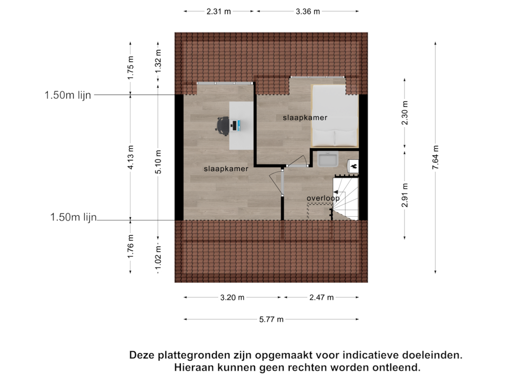 Bekijk plattegrond van 2e verdieping van Park Overwater 12