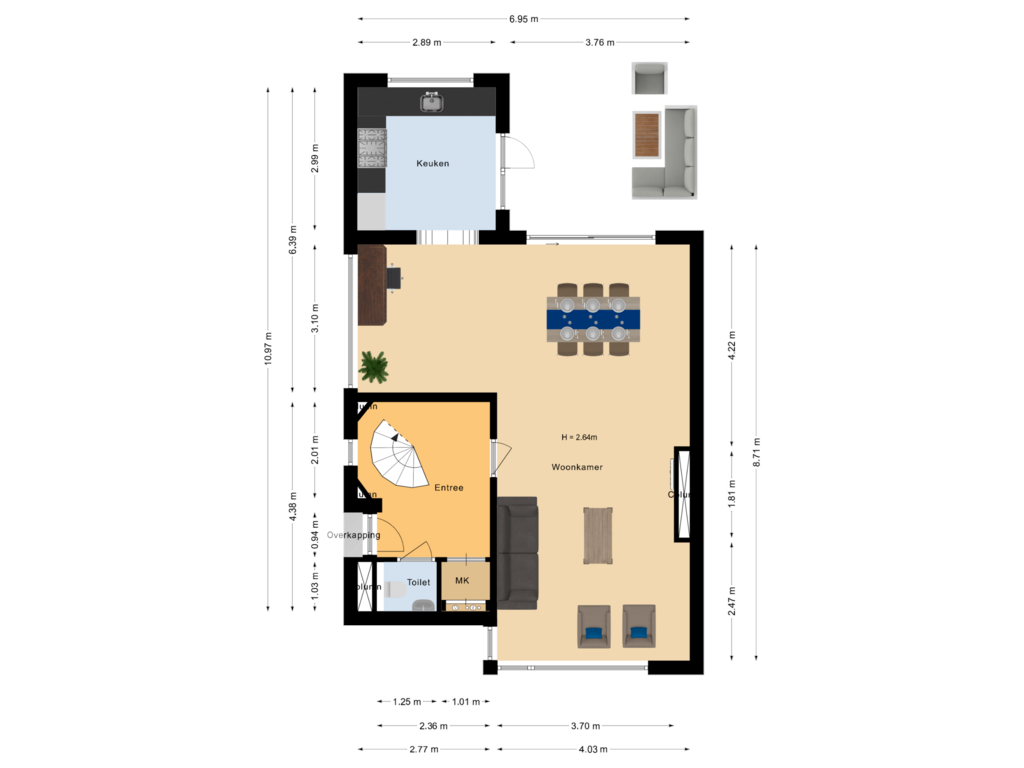 View floorplan of Begane grond of Mentanalaan 4