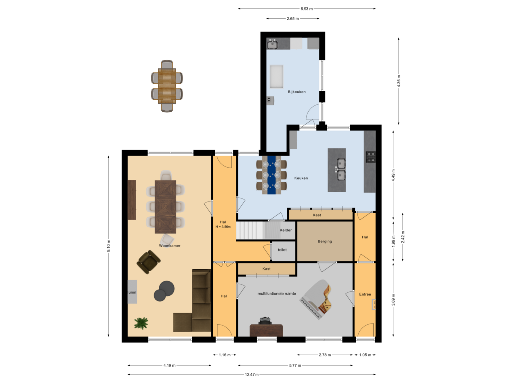 View floorplan of Begane grond of Kade 18