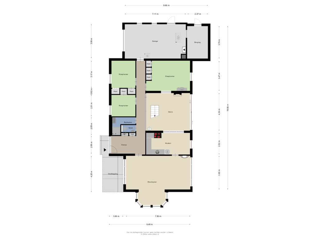 Bekijk plattegrond van Begane Grond van Lageweg 1-A