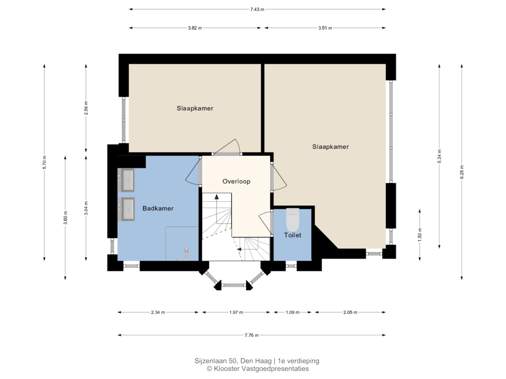 Bekijk plattegrond van 1e verdieping van Sijzenlaan 50